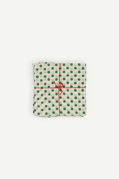 Suzette upcycled cotton napkins in Polka Juniper print, set of 4