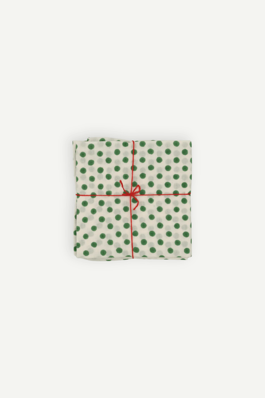 Suzette upcycled cotton napkins in Polka Juniper print, set of 4