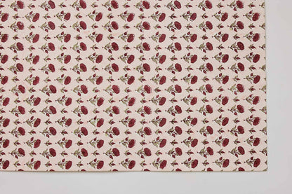 Block printed wrapping paper in Ditsy Floral Scarlet