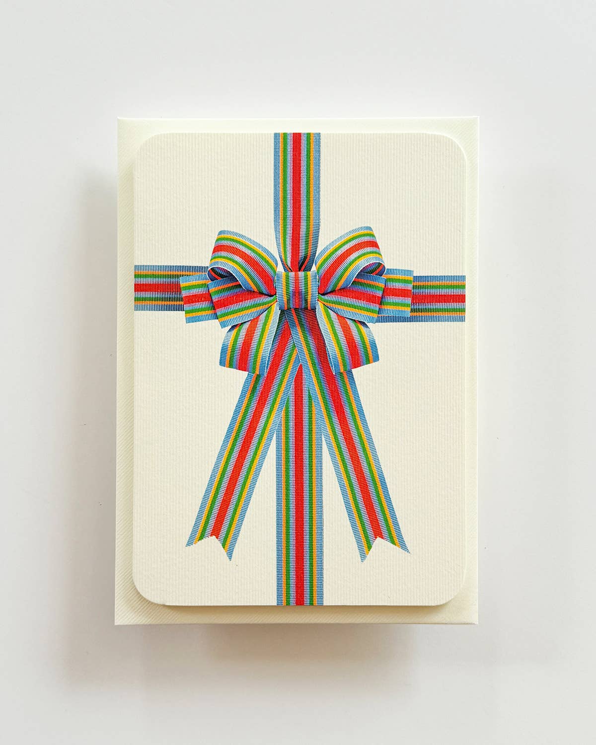 Candy Stripe Wrapped Bow Greeting Card