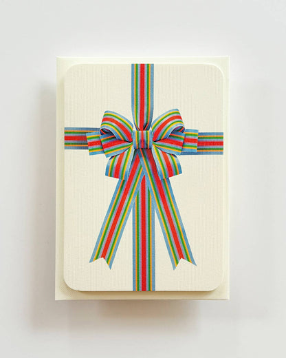 Candy Stripe Wrapped Bow Greeting Card