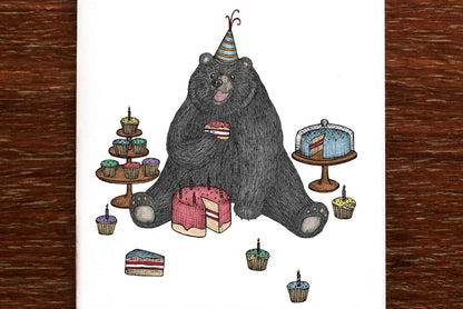 The Bear who Loves Cake Greeting Card