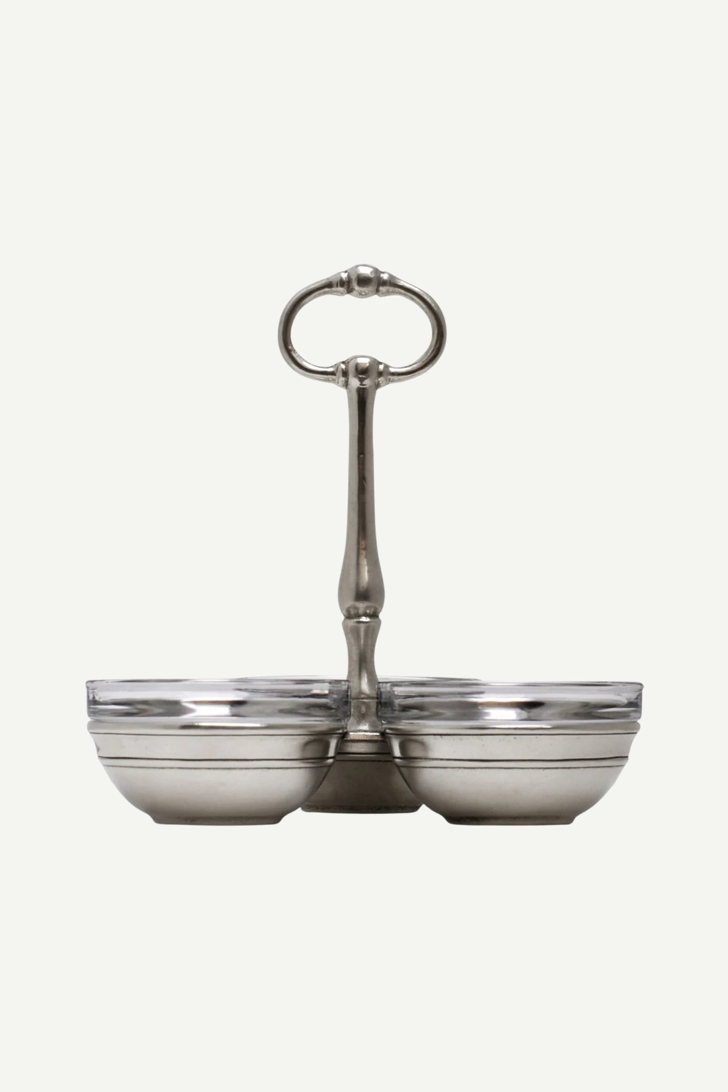 Cosi Tabellini Italian Pewter Glass Condiment Caddy