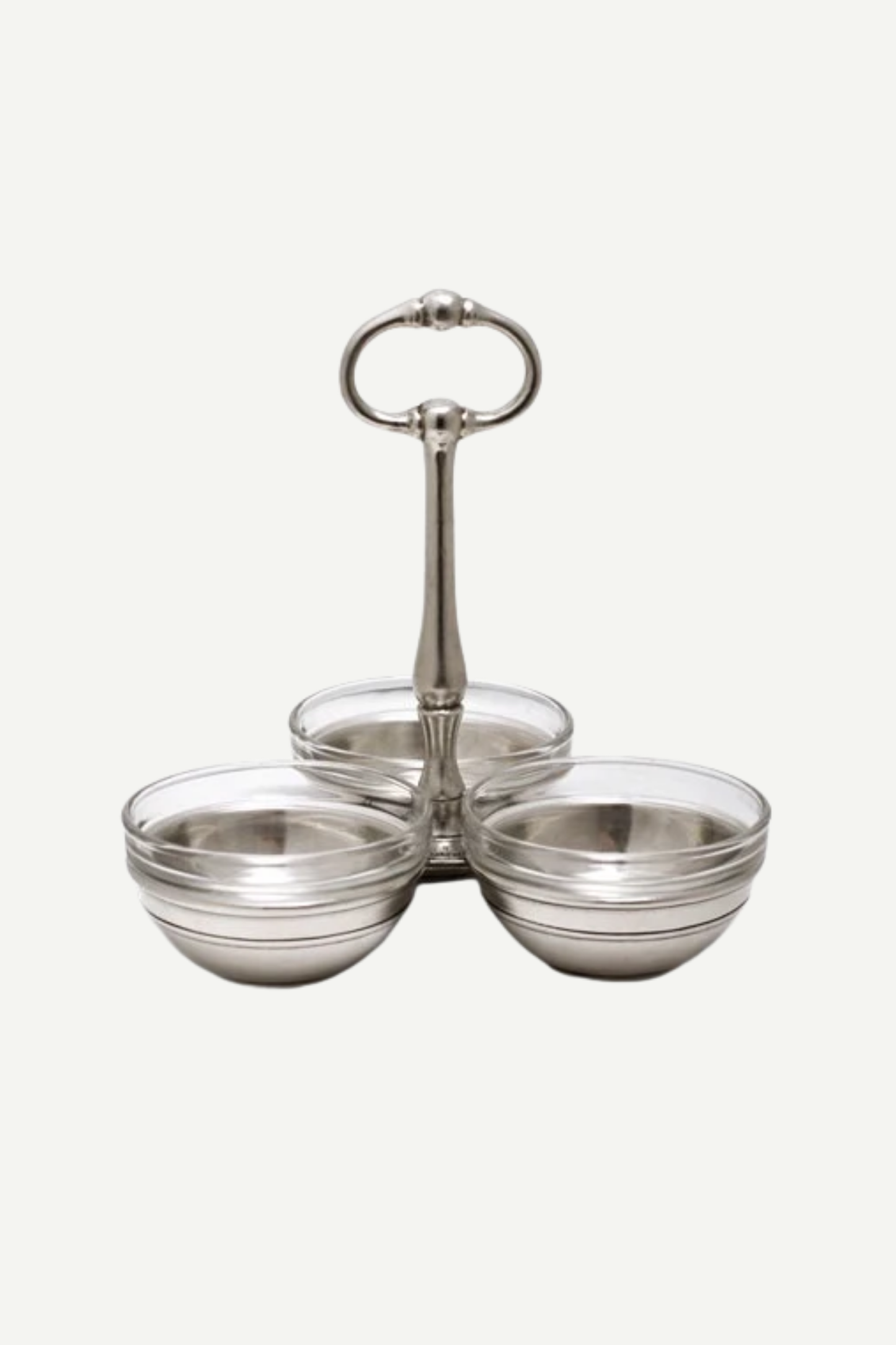 Cosi Tabellini Italian Pewter Glass Condiment Caddy