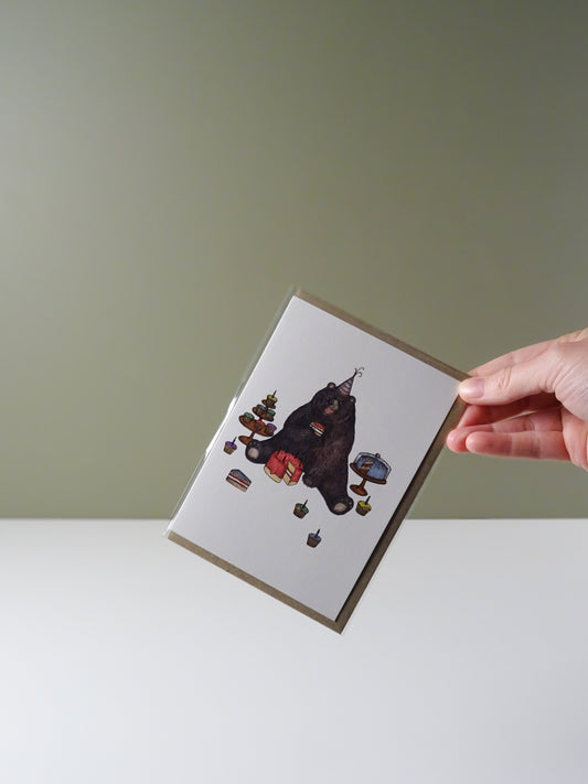 The Bear who Loves Cake Greeting Card