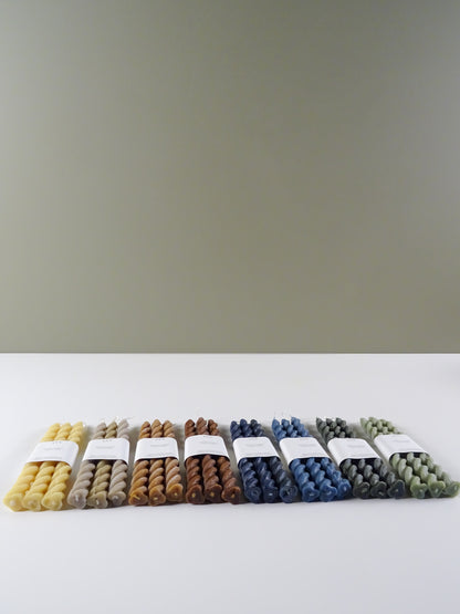 Spiral 100% Australian Beeswax Hand Poured Candles - Multiple Colours