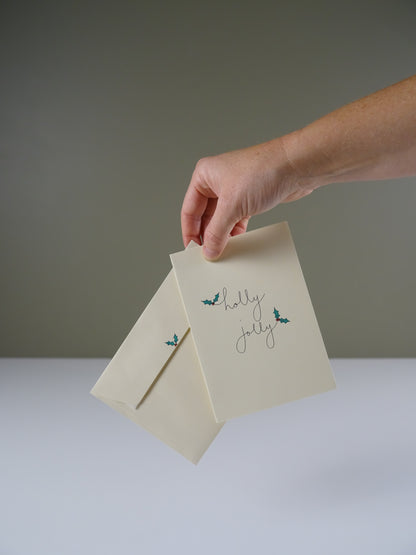 Holly Jolly Illustrated Greeting Card