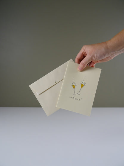 Cheers Hand Illustrated Greeting Card