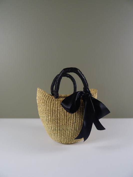 Mini Market Basket Bag - Black Handle