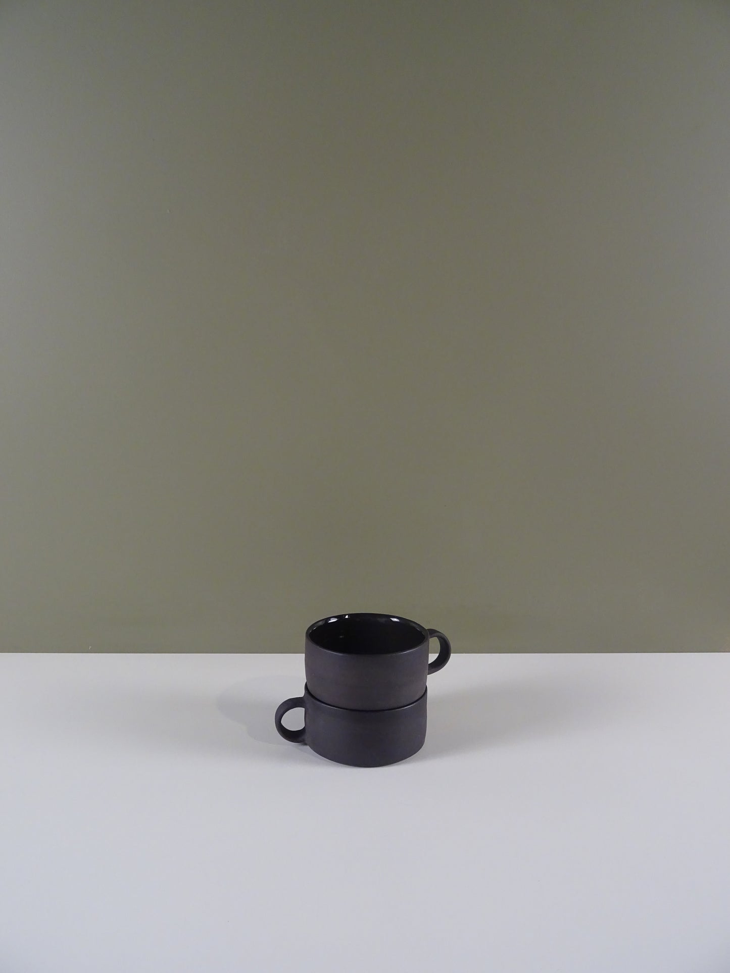 Ceramic Wide Coffee Cup - Black