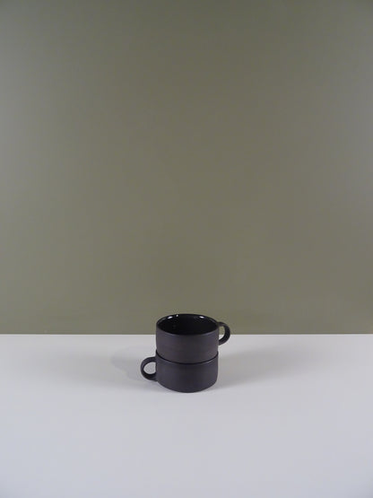 Ceramic Wide Coffee Cup - Black