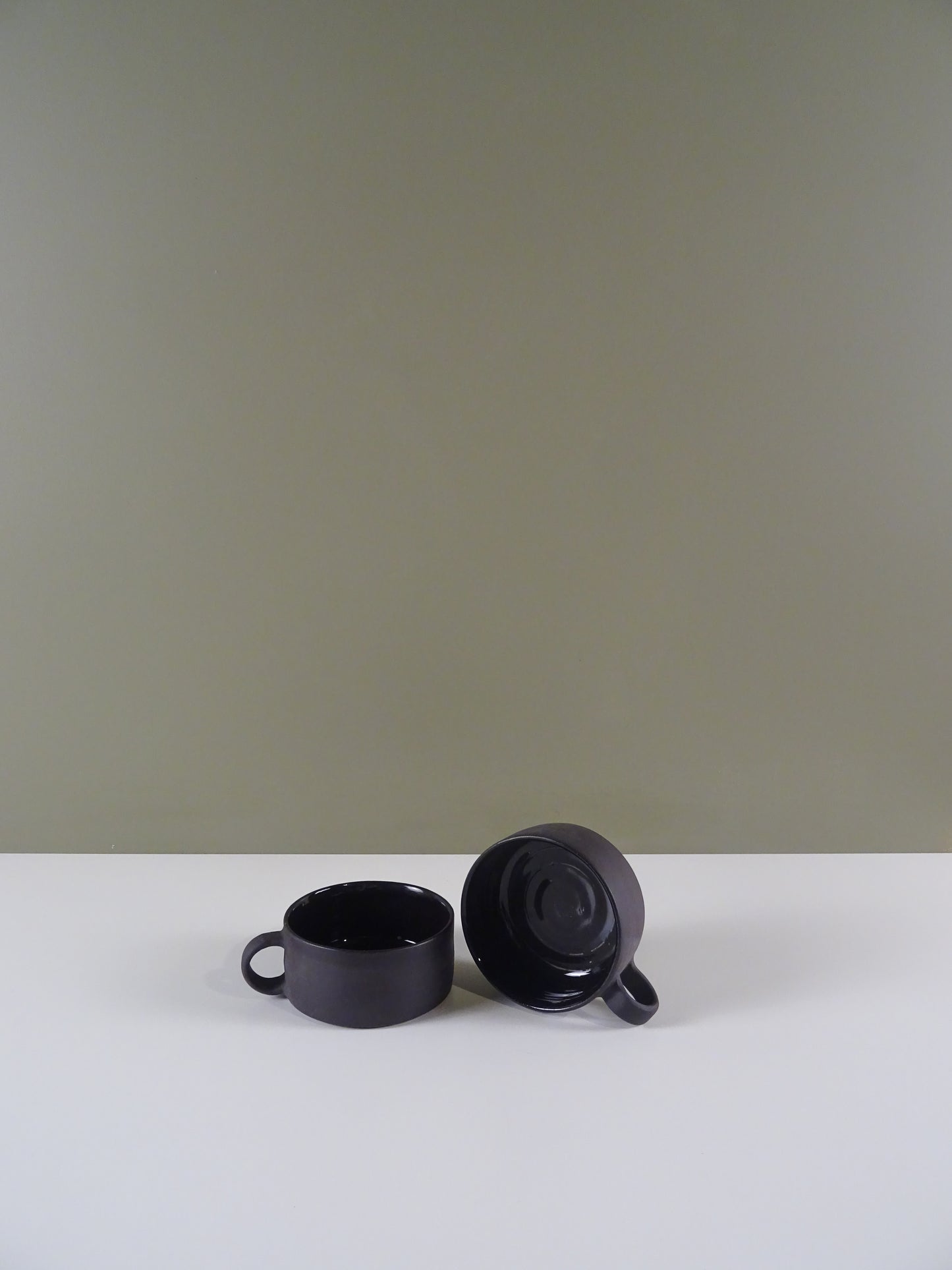 Ceramic Wide Coffee Cup - Black