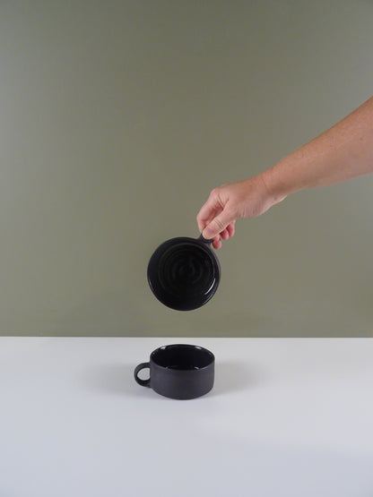 Ceramic Wide Coffee Cup - Black