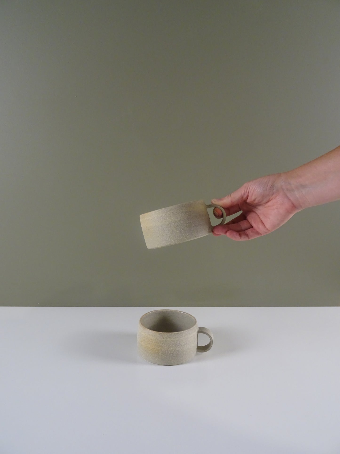 Ceramic Wide Coffee Cup - Sand