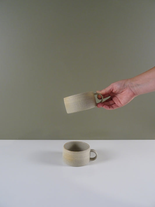 Ceramic Wide Coffee Cup - Sand