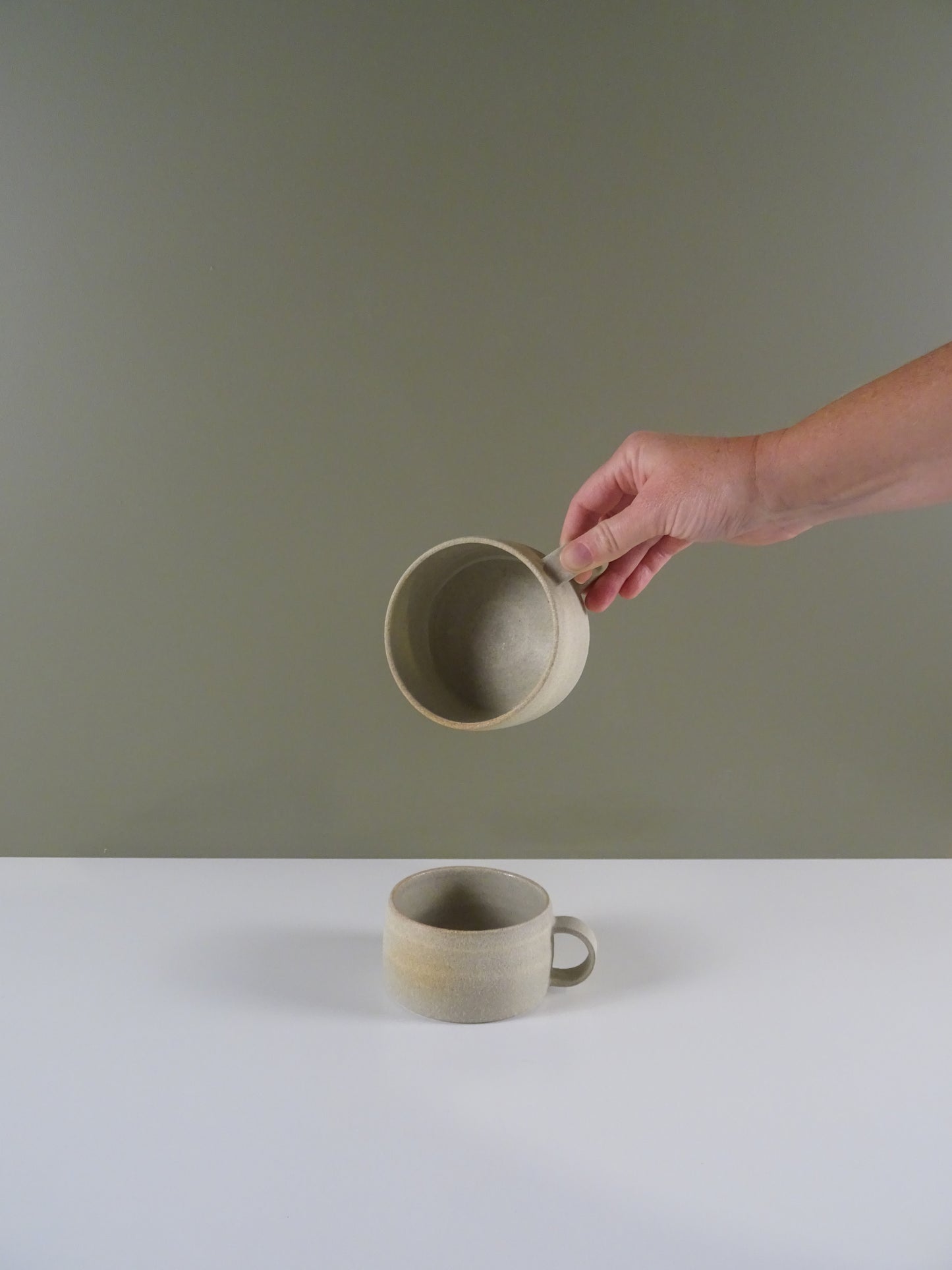 Ceramic Wide Coffee Cup - Sand