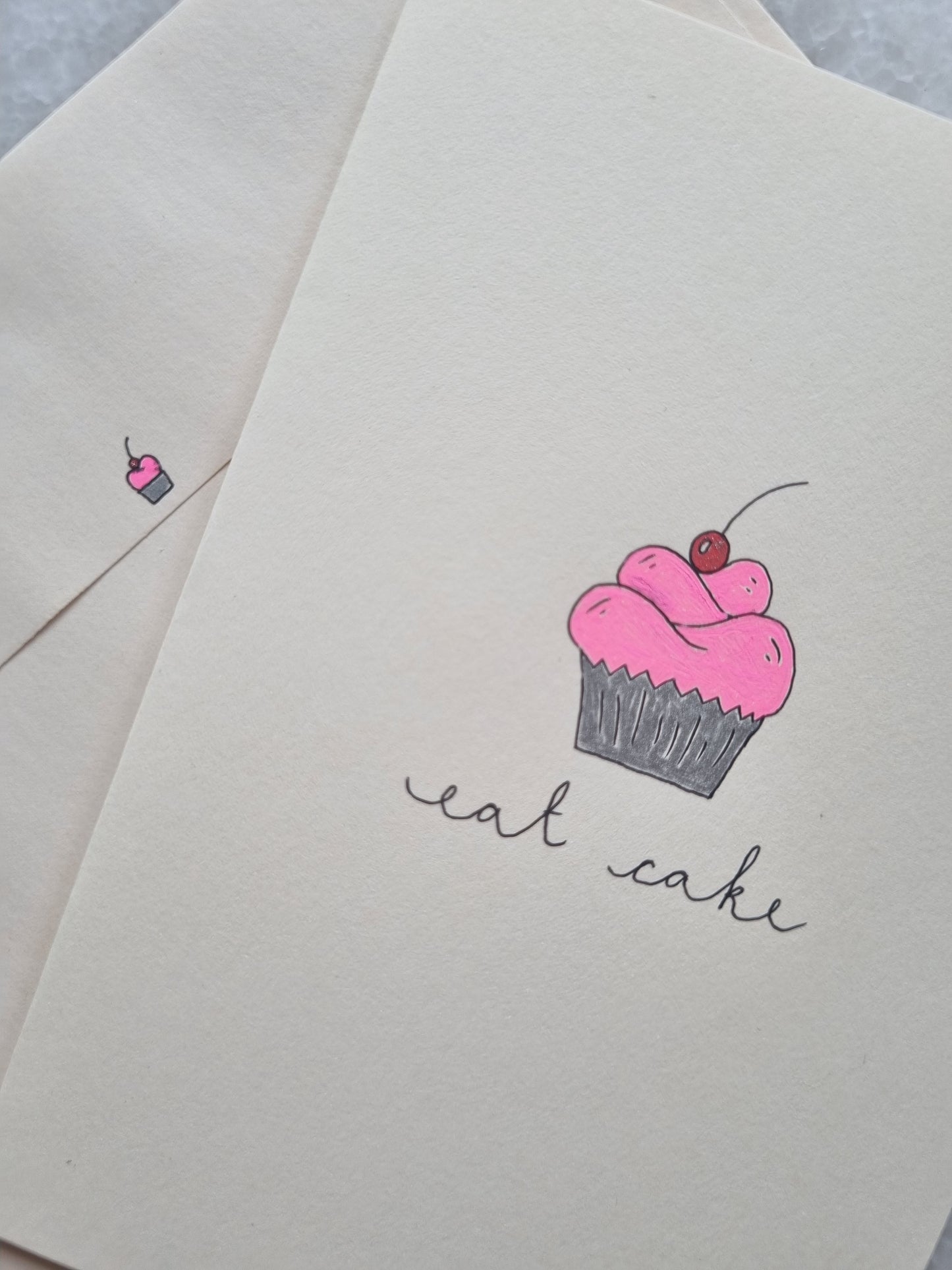 Eat Cake Hand Illustrated Greeting Card