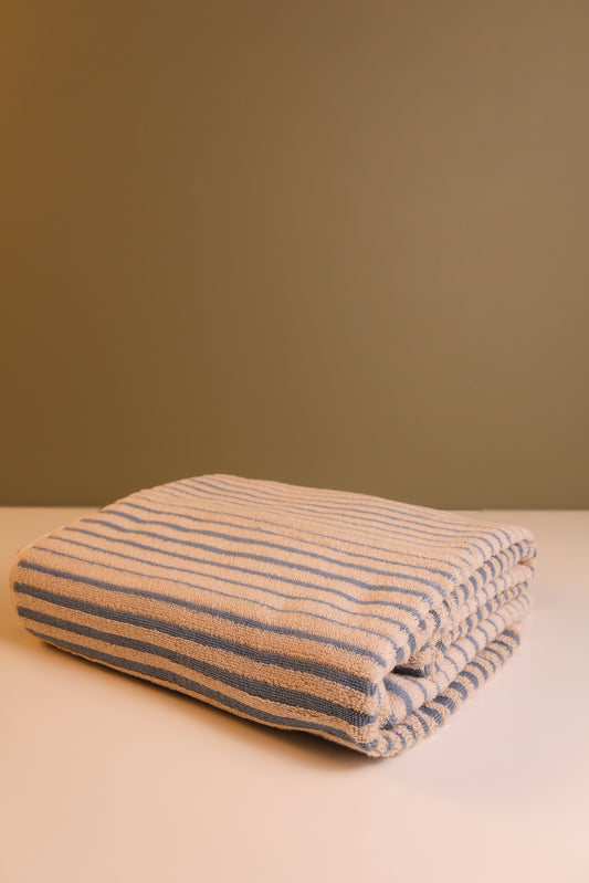 Salento Stripe Bath Sheet - Blue Haze