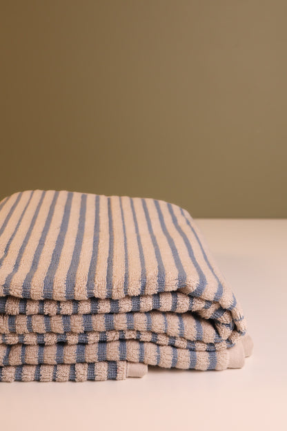 Salento Stripe Bath Sheet - Blue Haze