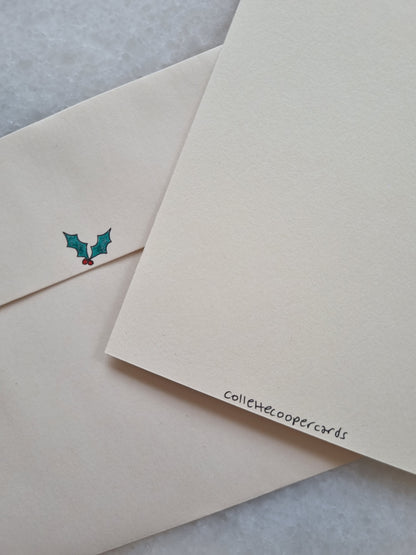 Holly Jolly Illustrated Greeting Card