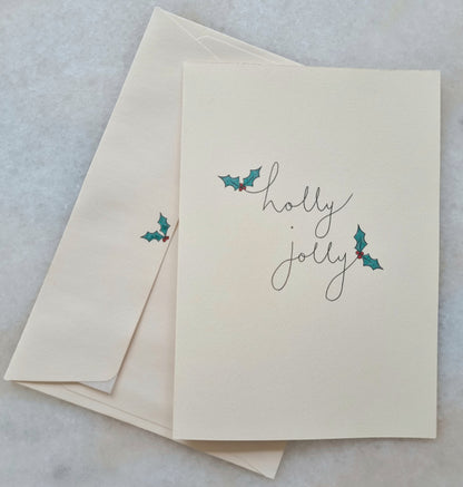 Holly Jolly Illustrated Greeting Card