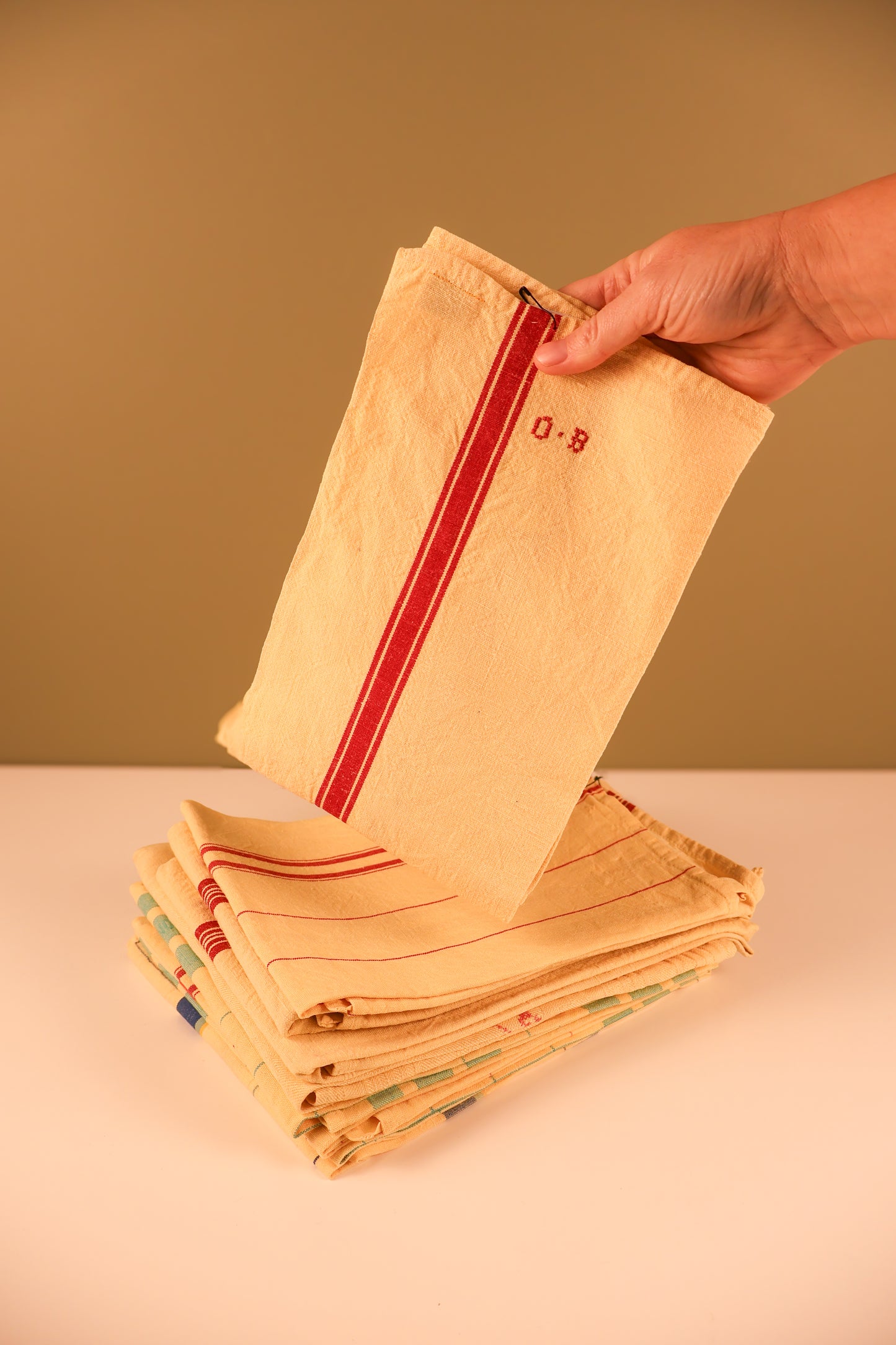 Vintage French Tea Towel - Butter Yellow