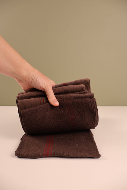 Vintage Tea Towel - Chocolate Brown