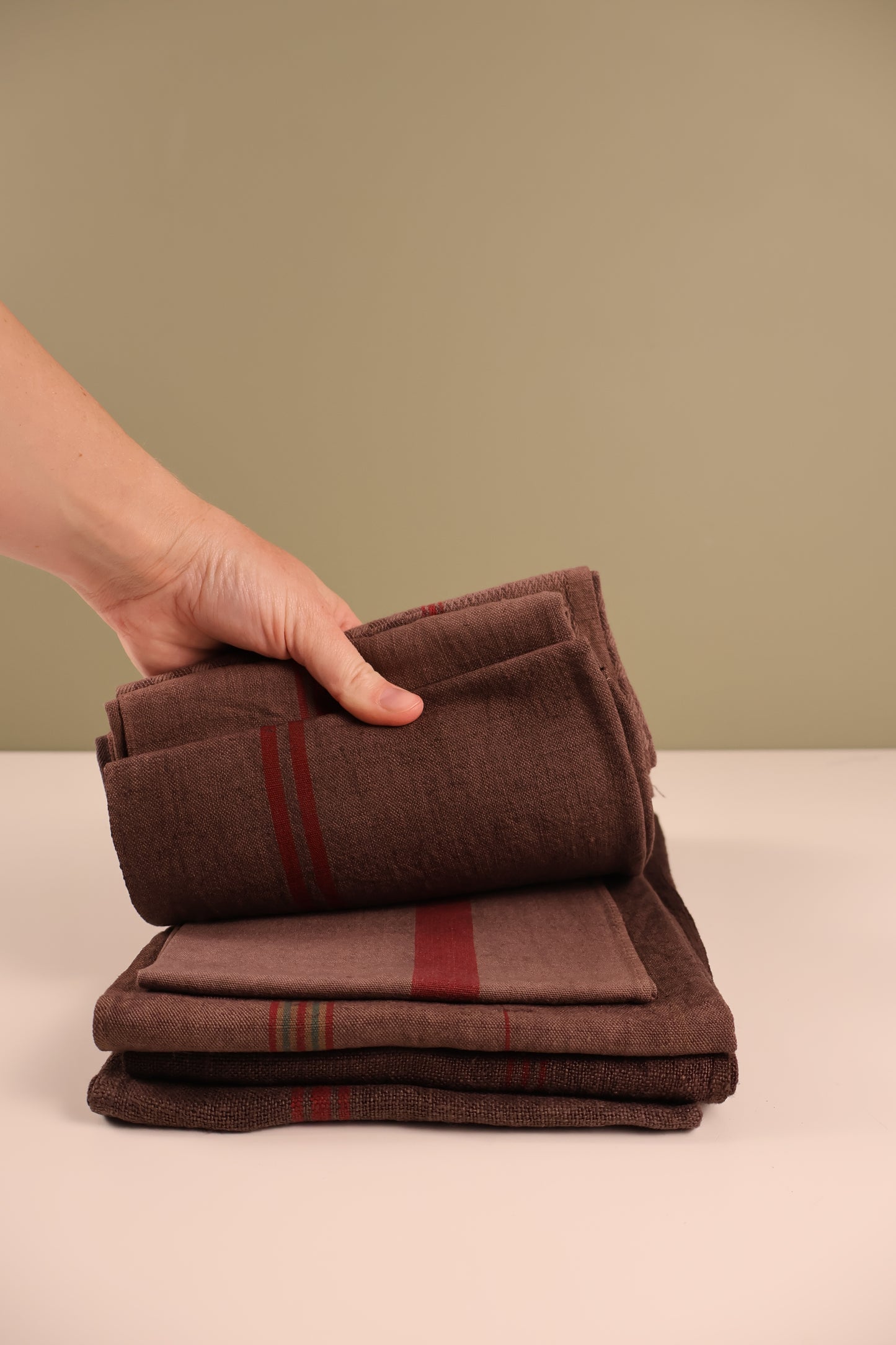 Vintage Tea Towel - Chocolate Brown