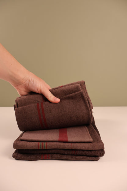 Vintage Tea Towel - Chocolate Brown