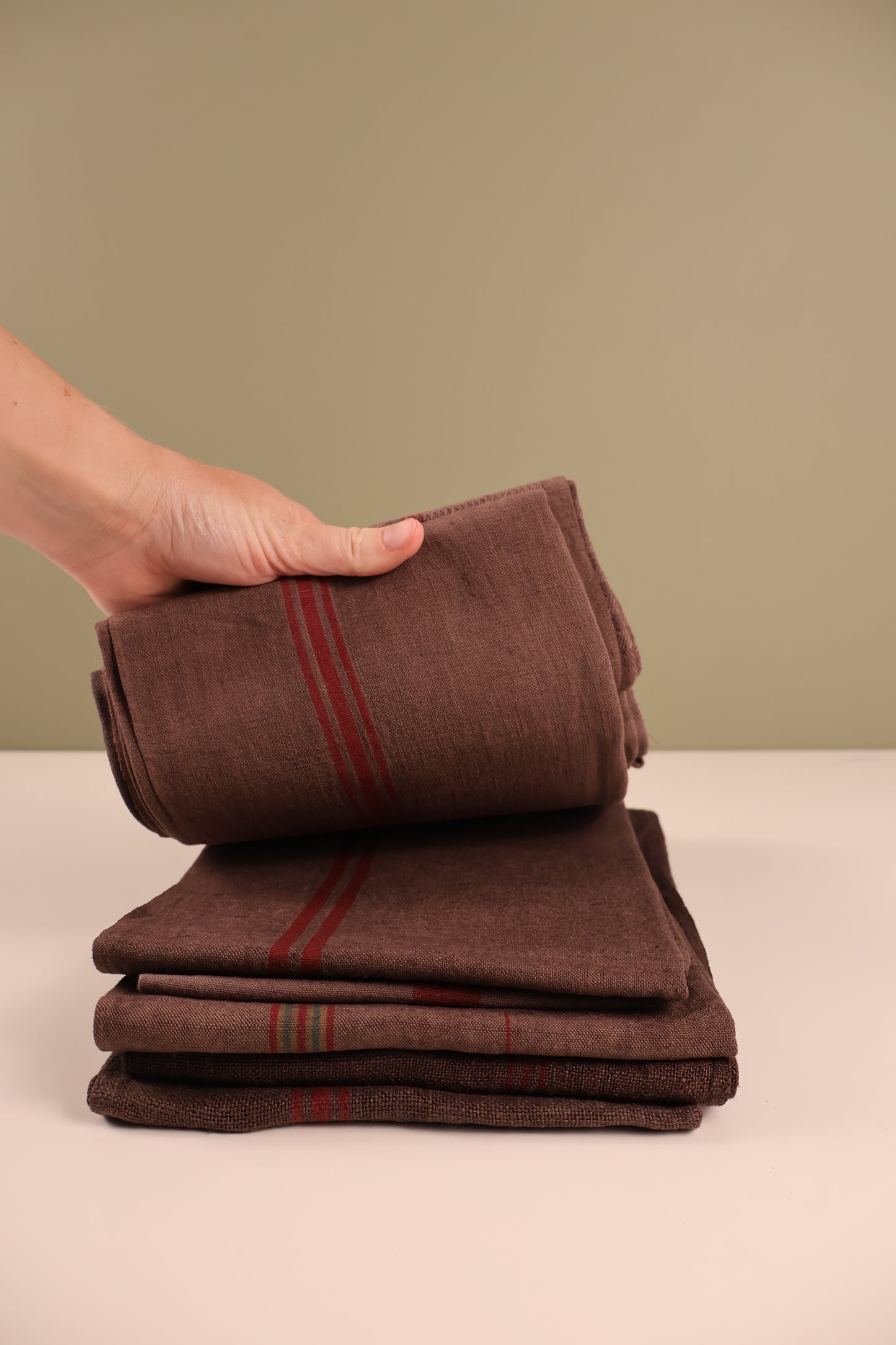 Vintage Tea Towel - Chocolate Brown