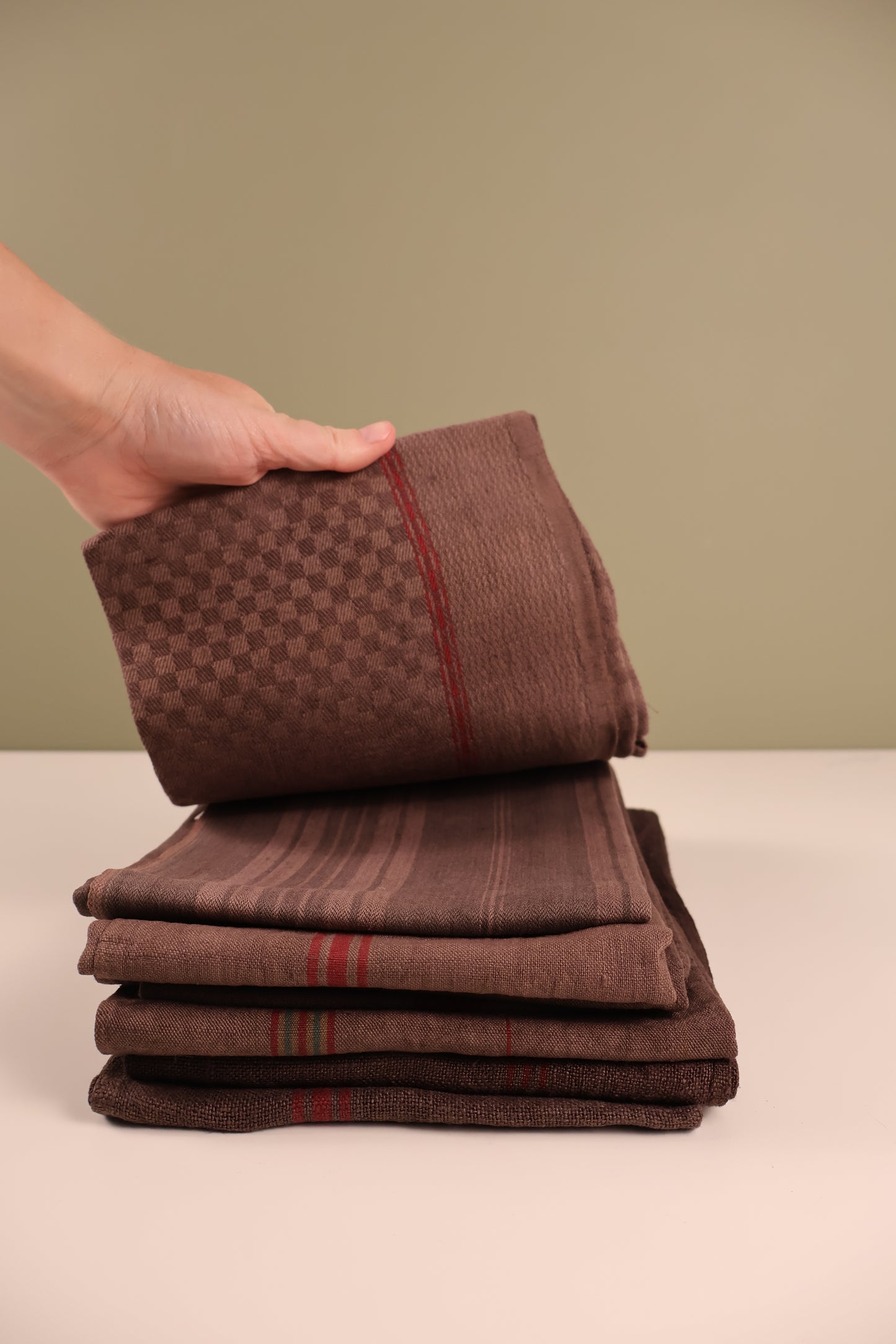 Vintage Tea Towel - Chocolate Brown