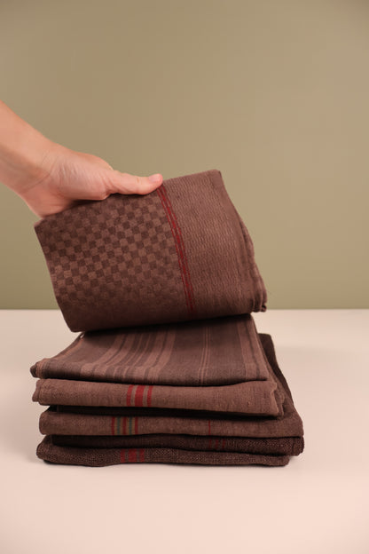 Vintage Tea Towel - Chocolate Brown