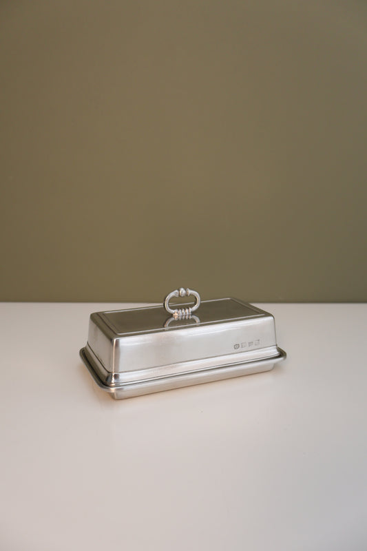 Italian Pewter Butter Dish