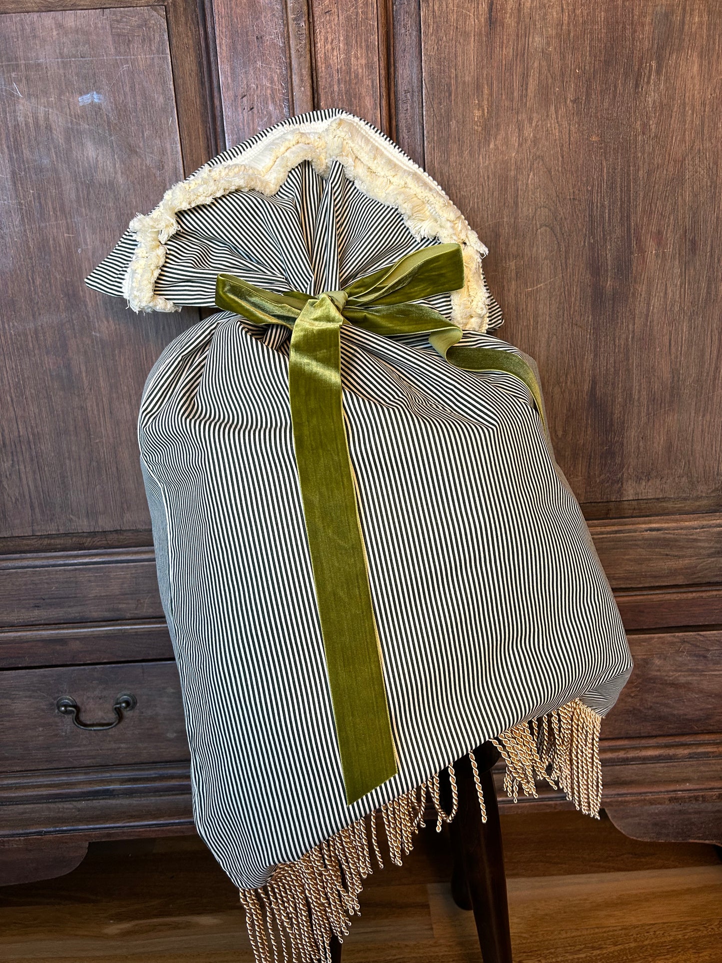 Green Striped Santa Sack