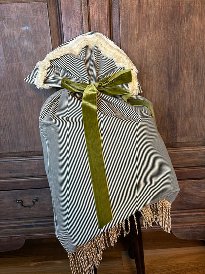 Green Striped Santa Sack