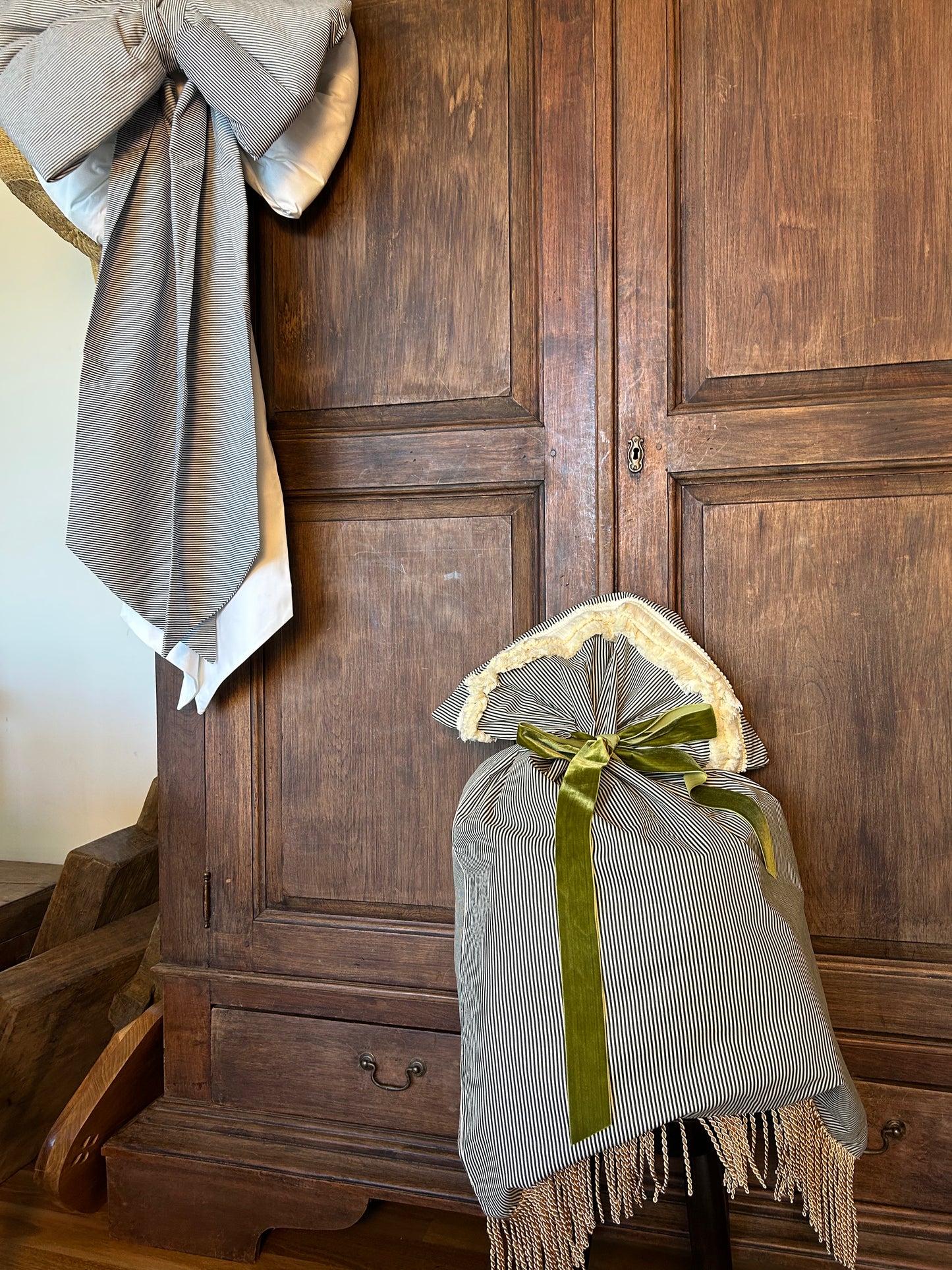 Green Striped Santa Sack