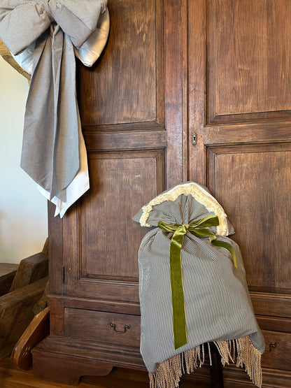 Green Striped Santa Sack