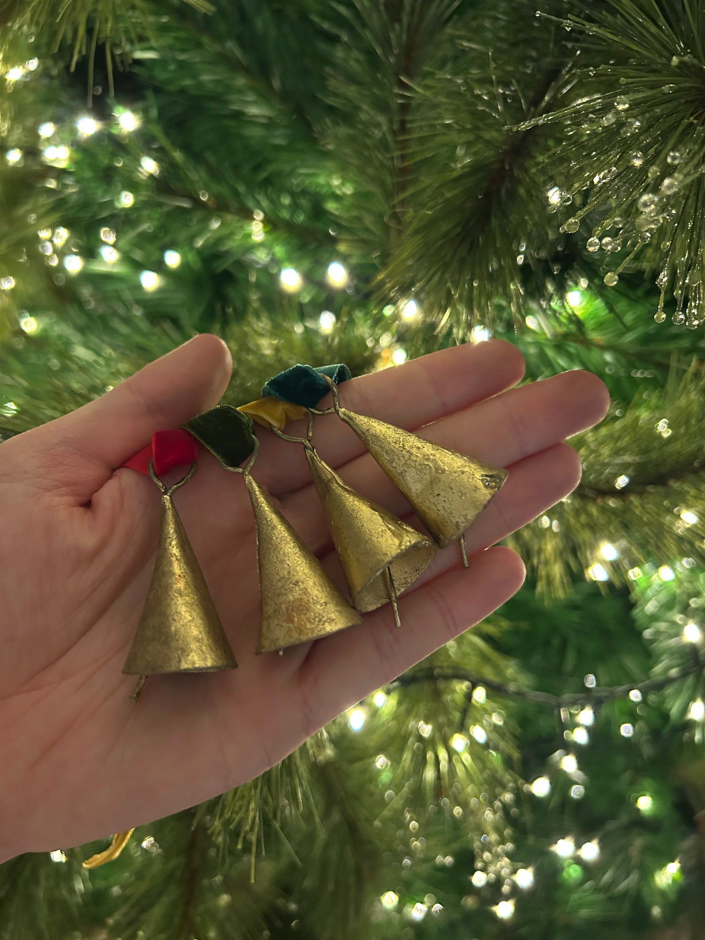 Rustic Mini Cone Shaped Christmas Bell
