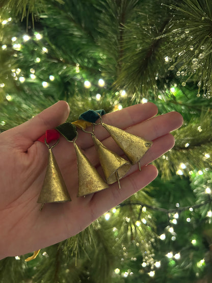 Rustic Mini Cone Shaped Christmas Bell