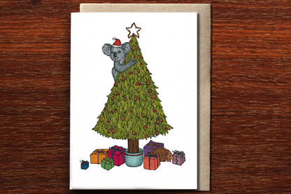 Koala Christmas Tree Greeting Card