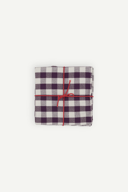 Suzette upcycled cotton napkins in Libeccio Sureau print, set of 4