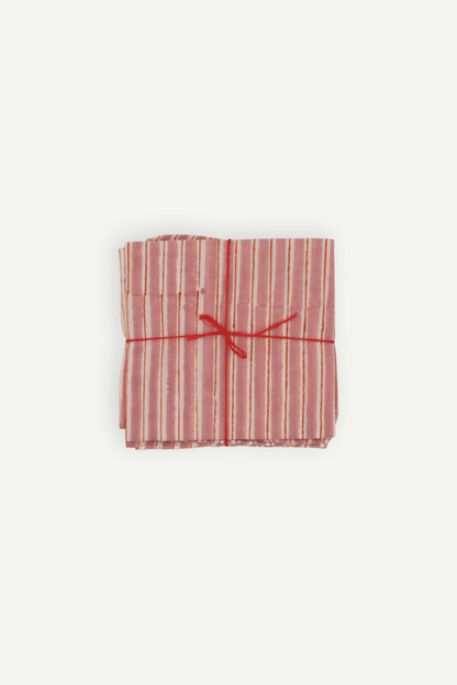 Suzette upcycled cotton napkins in Lila Powder print, set of 4