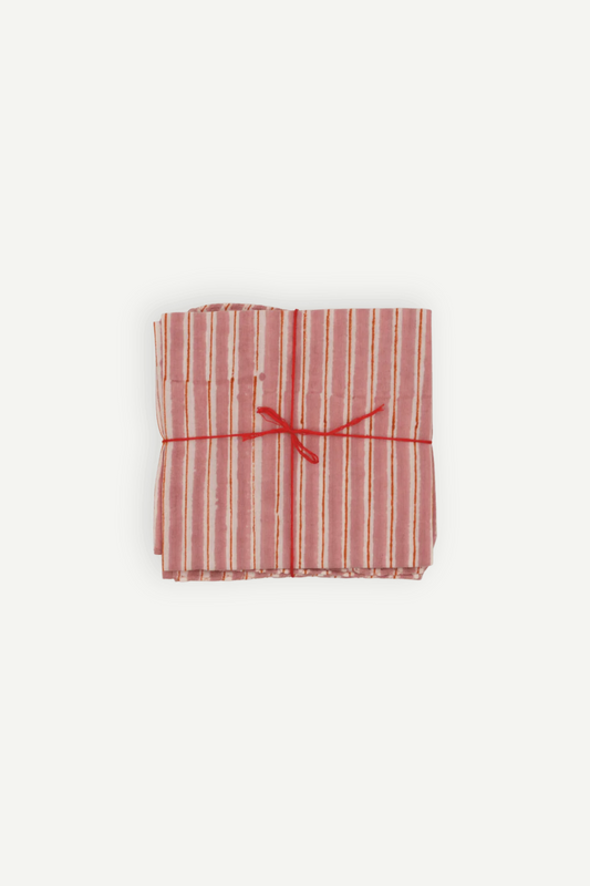 Suzette upcycled cotton napkins in Lila Powder print, set of 4