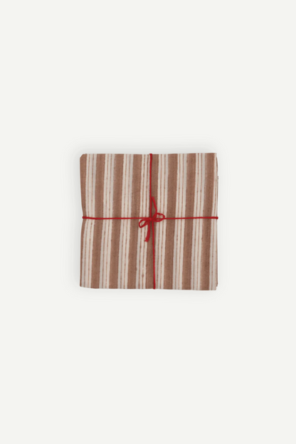 Suzette upcycled cotton napkins in Salem Almond print, set of 4