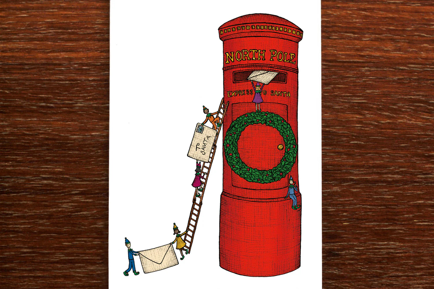 Santa's Postbox Christmas Greeting Card