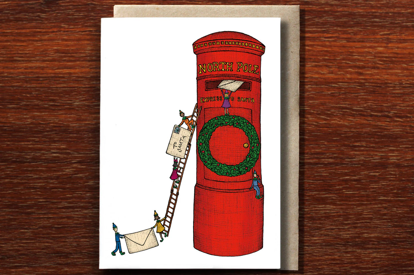 Santa's Postbox Christmas Greeting Card