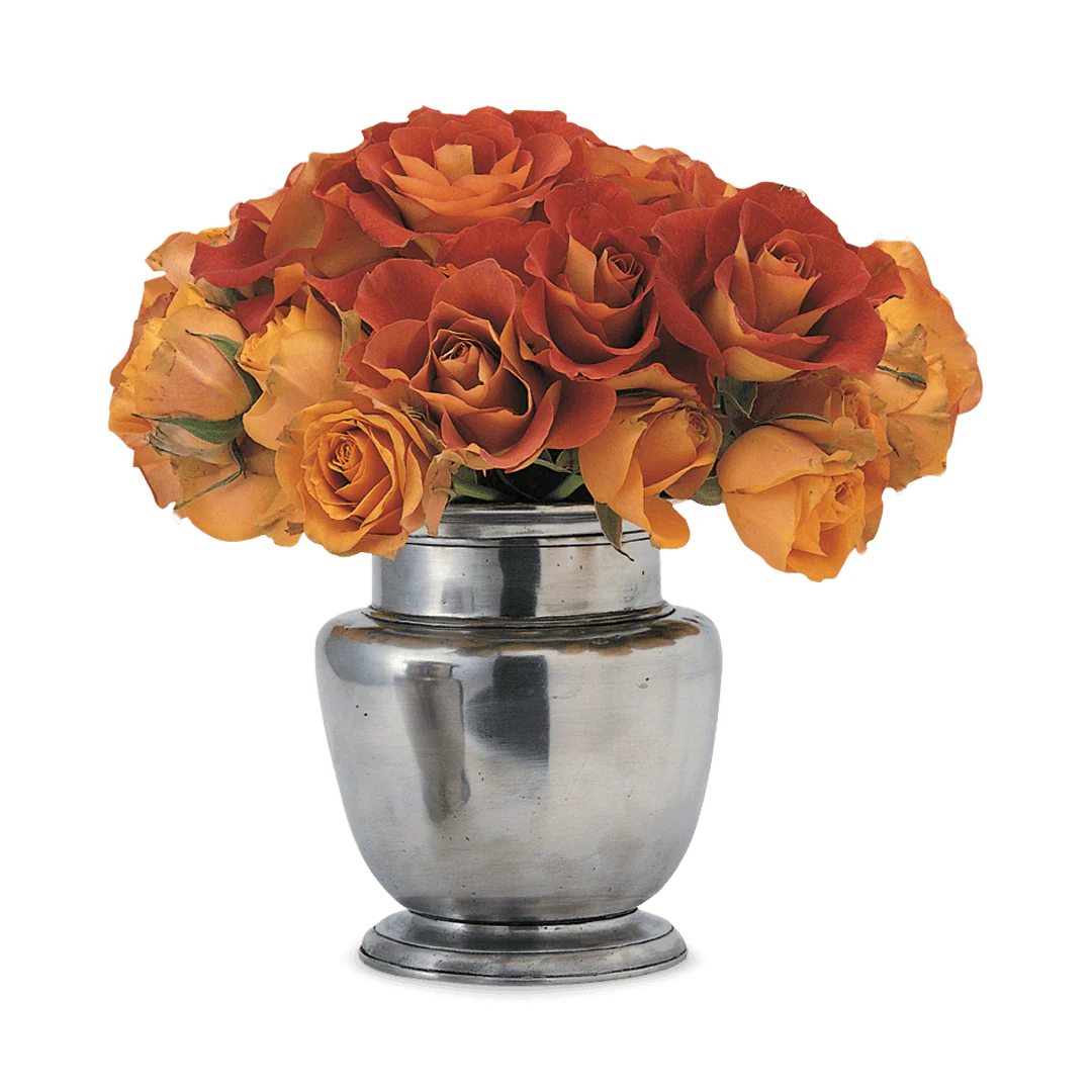Cosi Tabellini Italian Pewter Rimmed Vase