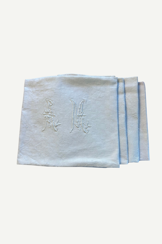 Vintage French Napkin - Ivory, Set of 4