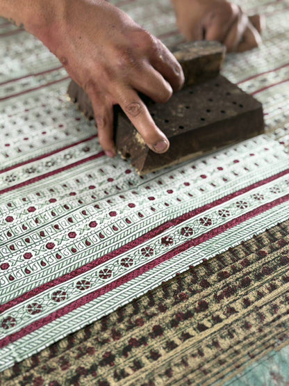 Block printed wrapping paper in Benares Festive Mix