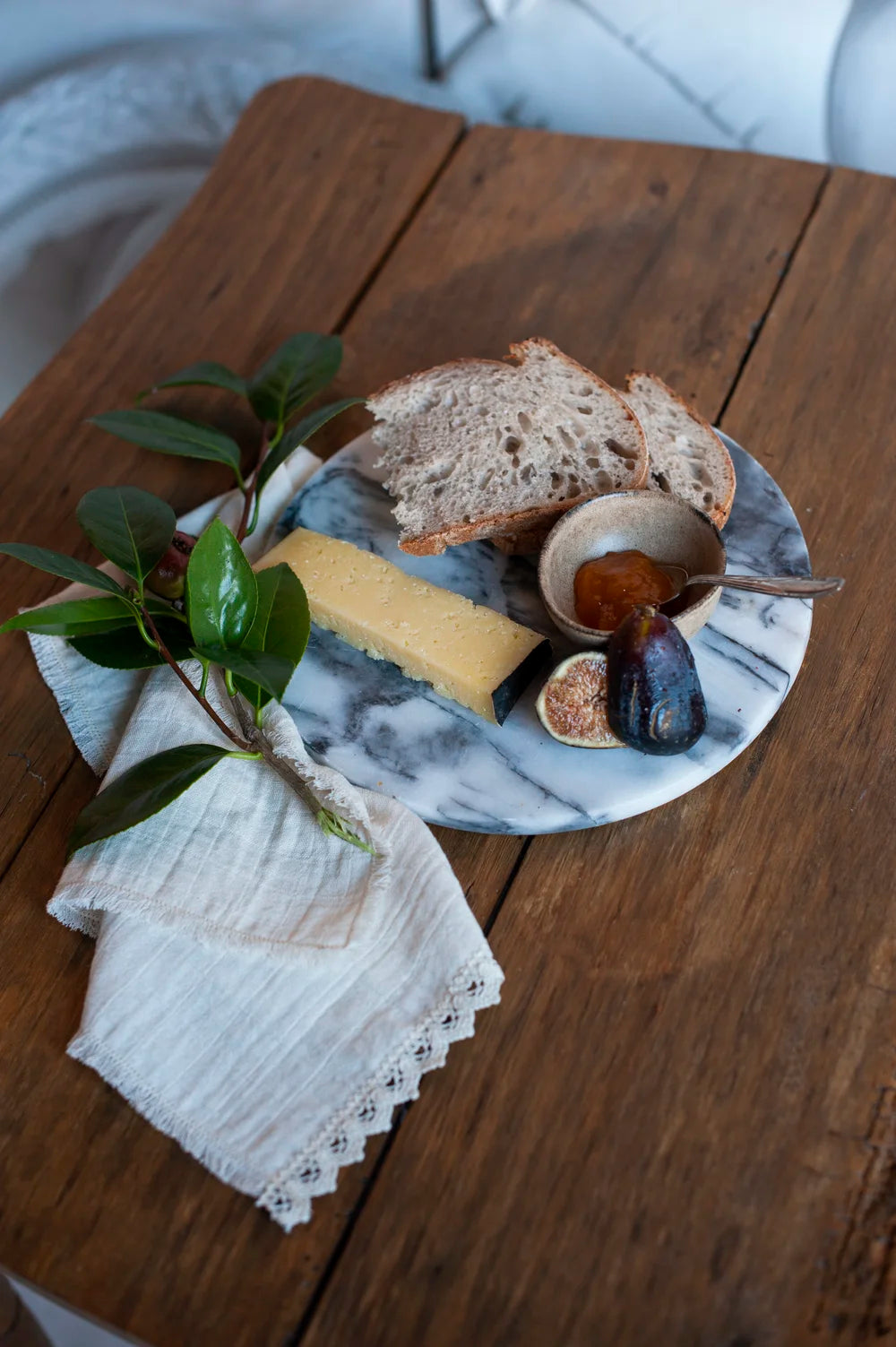 Portuguese cotton napkins with pointelle lace by Bicla